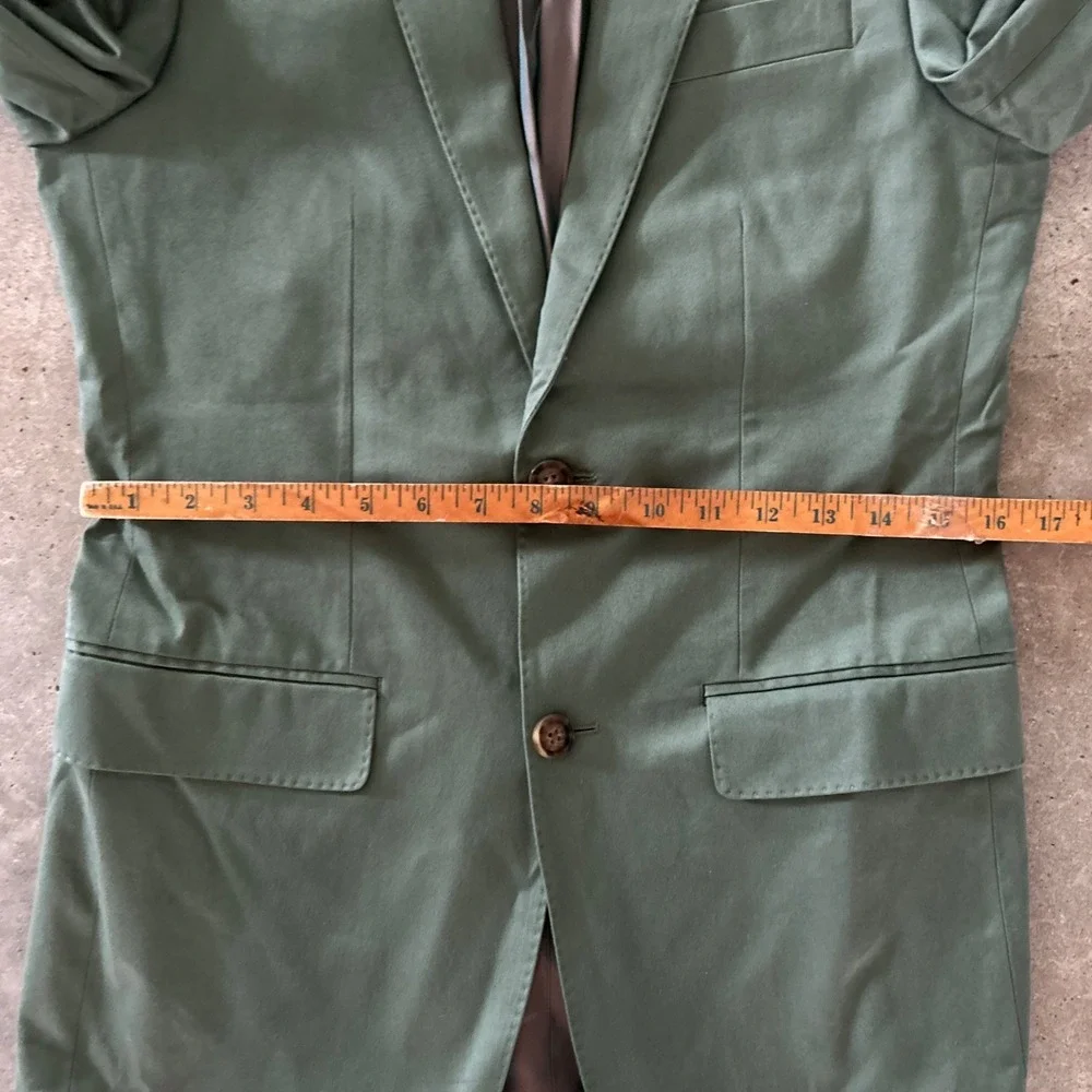 INDOCHINO Green 2 Pc Suit SoHo Jacket Blazer and Newbury Cuffed Pants XS